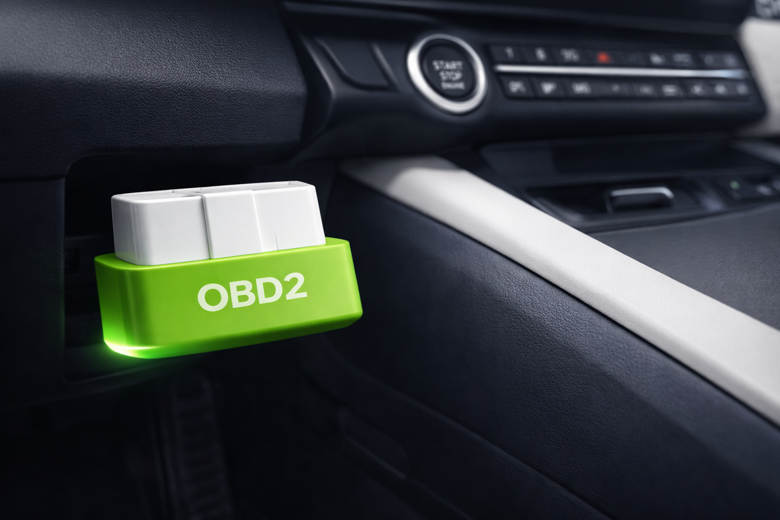 Compact SynGas OBD2 device inside a car